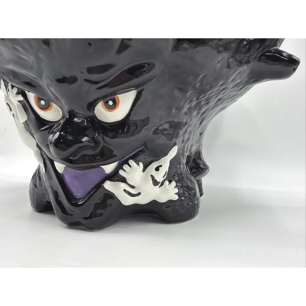 Vintage Halloween Black Haunted Tree w/ Ghosts Large Candy Dish Bowl 12